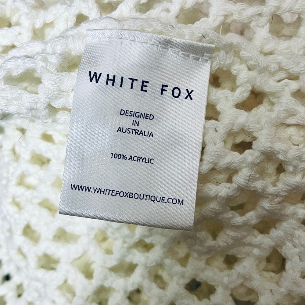 White Fox Boutique Crochet Skirt Fringe White Small Medium - Picture 6 of 10